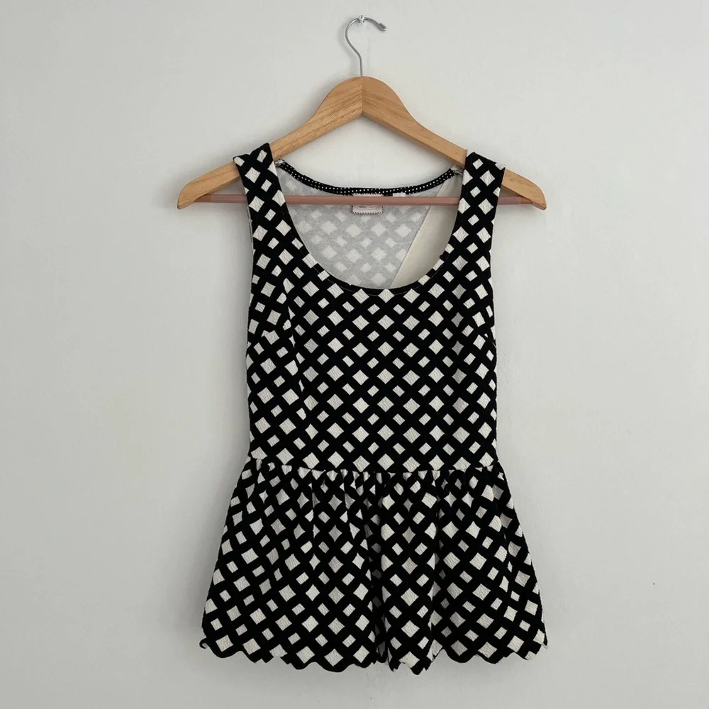 Anthropologie Postmark Scallop Peplum Top